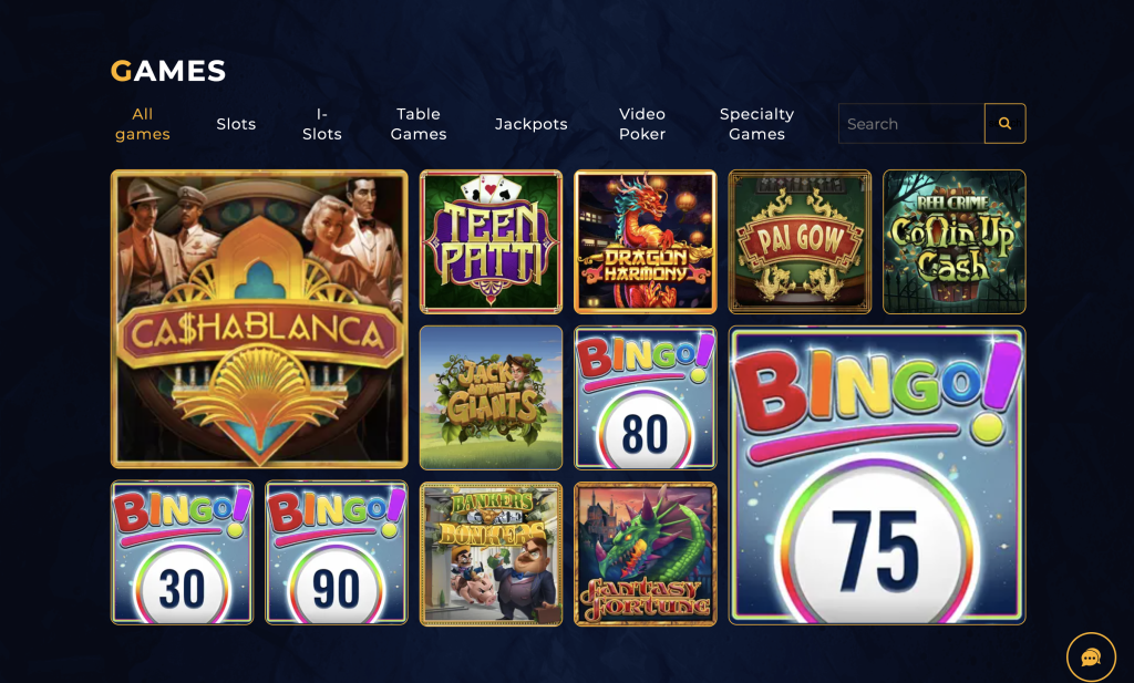 Image of Golden Lion Casino website