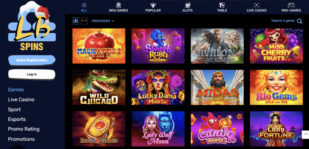 Image of Libra Spins Casino wbsite