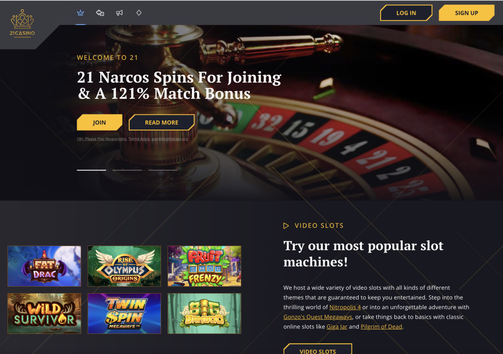 21 Casino Website