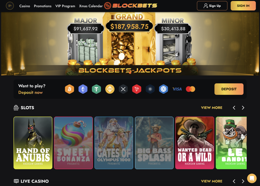 BlockBets Casino Website