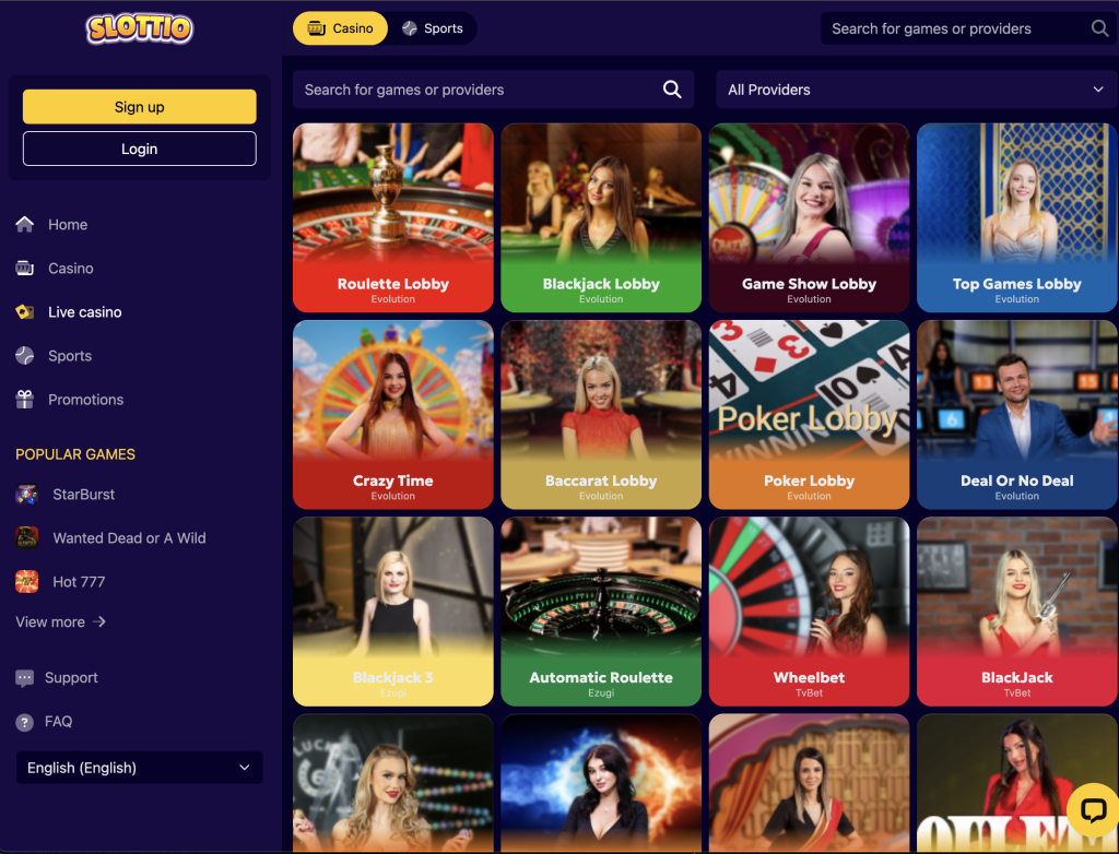 Slottio Casino Website