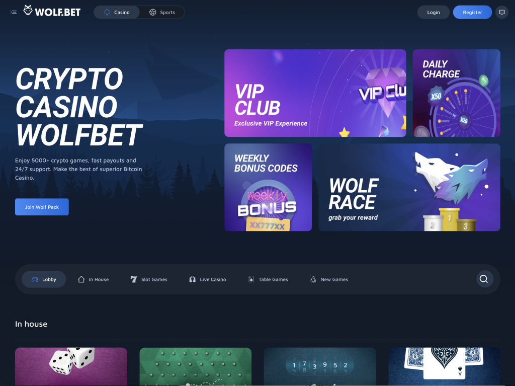 Wolfbet Casino Website