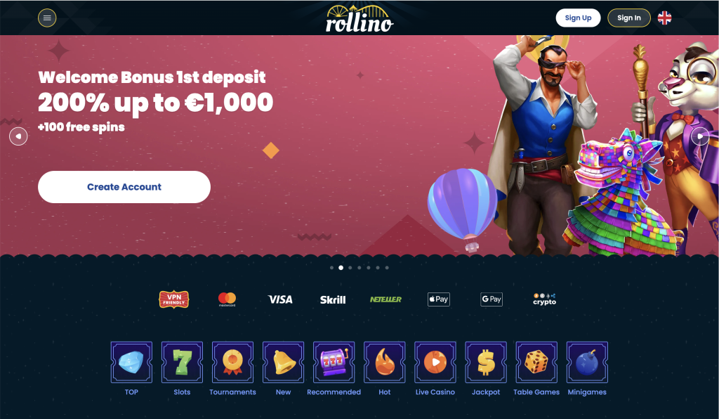 Rollino Casino Website